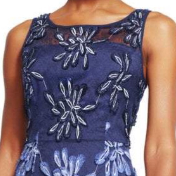 Authentic Adrianna Papell Formal Short Flower Gown - Picture 4 of 6